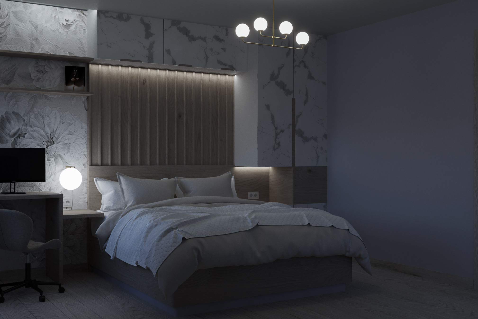 Пример за наша 3D визуализация на спалня.